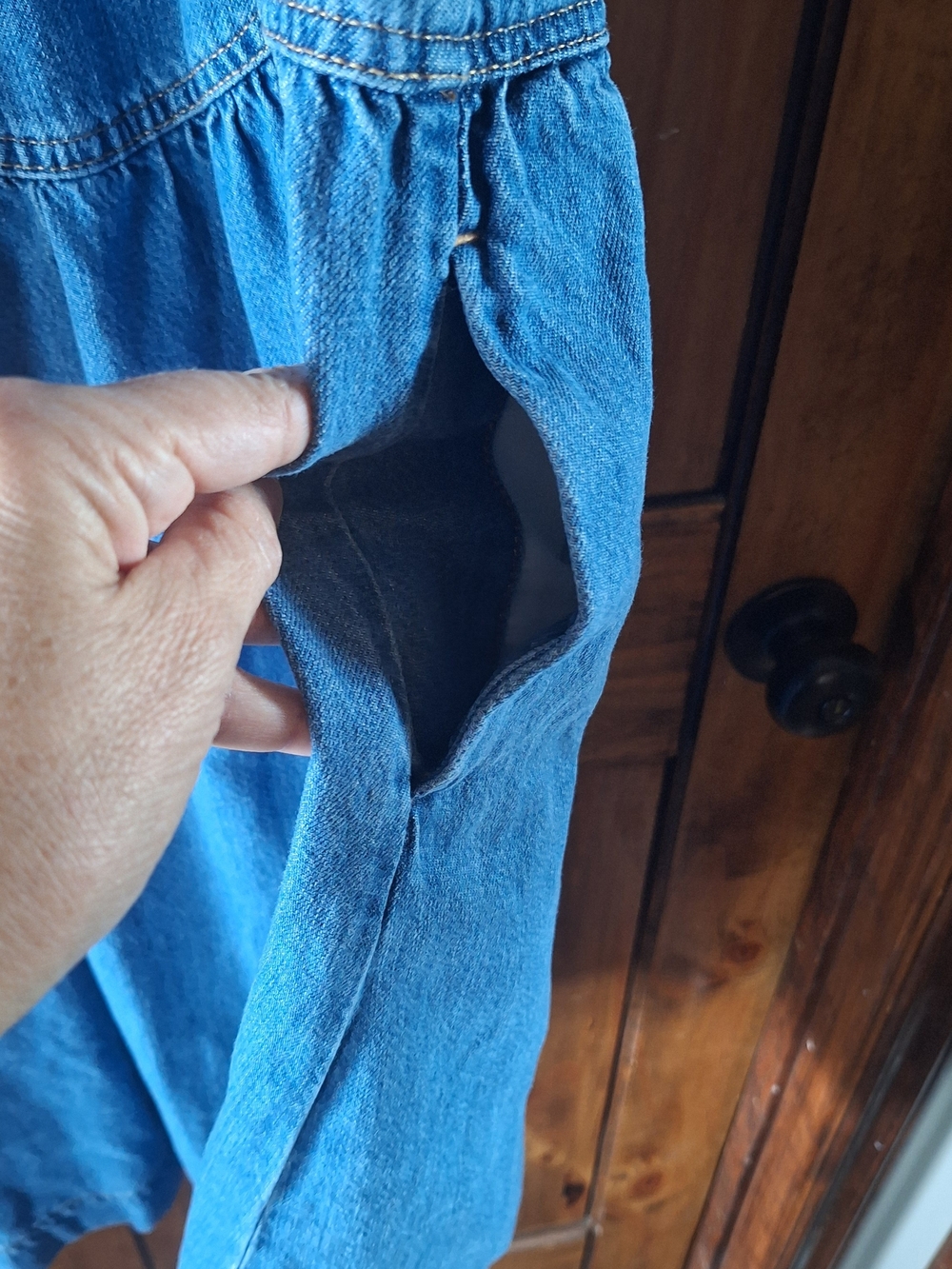Universal Thread Blue Denim Button-Front Sundress - Picture 4 of 6